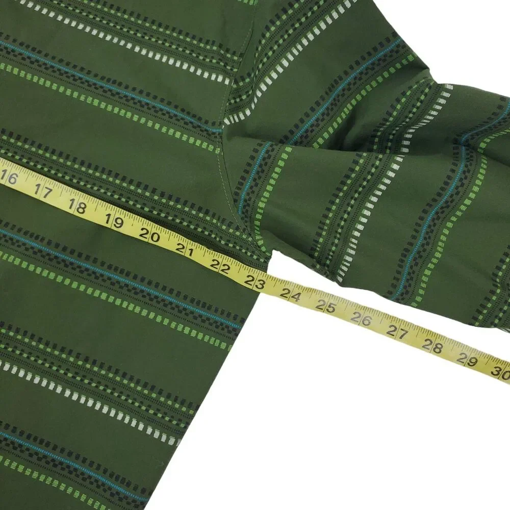 THE NORTH FACE Shirt Mens Large Green Geometric Button Down Long Sleeve Outdoor
